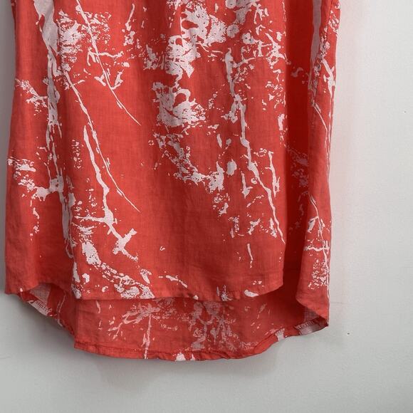 Lands Downunder Italian Linen Sleeveless Tank Size L High Low Coastal Beach NEW - Picture 2 of 9